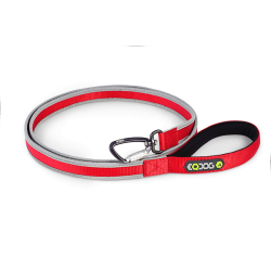 EQDOG REFLECTIVE Leash RED długość 1,5m szerokość taśmy 15mm - smycz czerwona odblaskowa